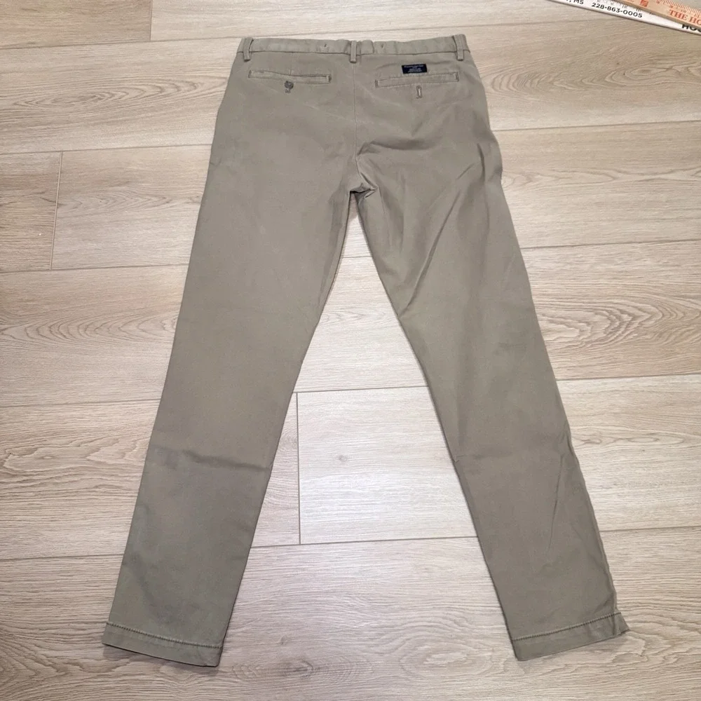 Banana Republic‎ Men's 32x32(31.5) Lived-In Chino Pants Khaki Flat Front